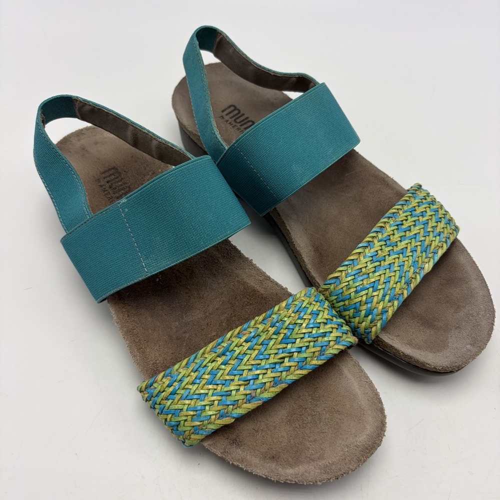 Munro Pisces Sandals Womens 7.5 M Green Teal Extra Light Strappy Comfort Casual